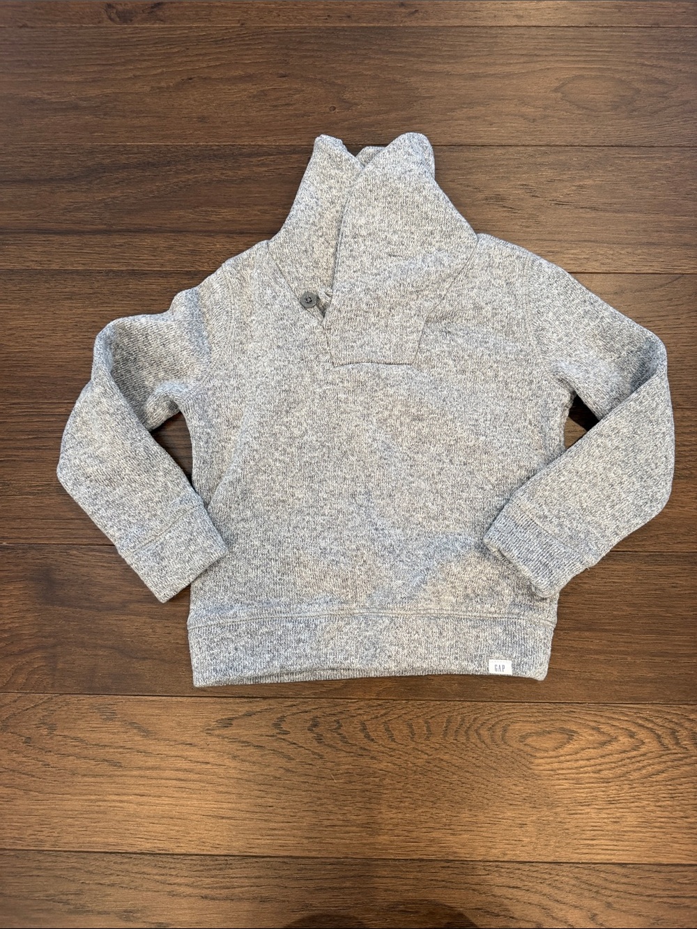 GAP Kids Light Gray Shawl-Collar Pullover Sweater Size 5 Years - C17-042